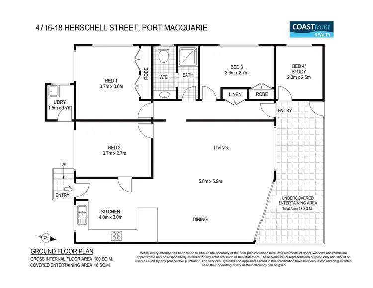 Floorplan of Homely apartment listing, 4/16-18 Herschell Street, Port Macquarie NSW 2444