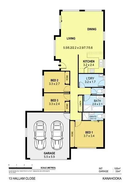 Floorplan of Homely house listing, 13 Hallam Close, Kanahooka NSW 2530