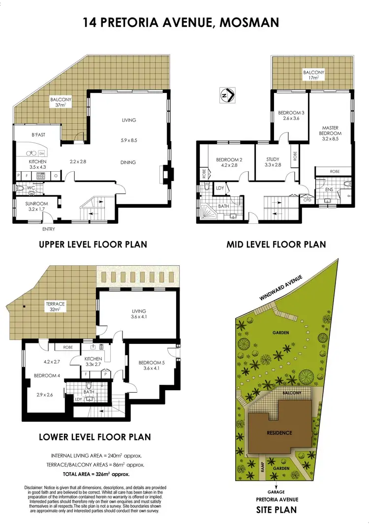 Floorplan of Homely house listing, 14 Pretoria Avenue, Mosman NSW 2088