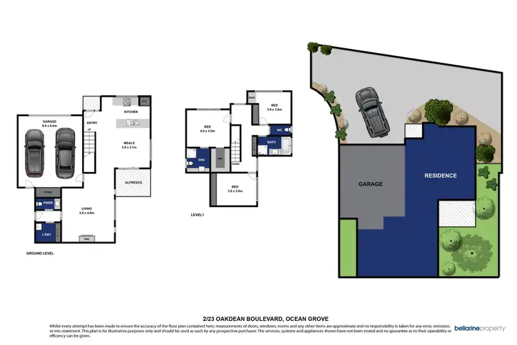 Floorplan of Homely townhouse listing, 2/23 Oakdean Boulevard, Ocean Grove VIC 3226