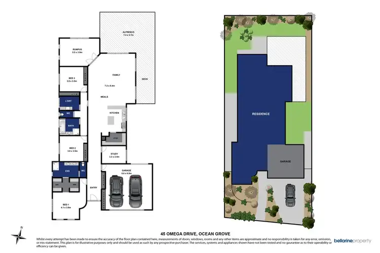 Floorplan of Homely house listing, 45 Omega Drive, Ocean Grove VIC 3226