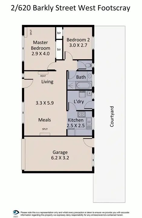 Floorplan of Homely unit listing, 2/620 Barkly St, West Footscray VIC 3012