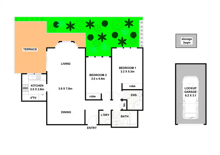 Floorplan of Homely apartment listing, 3/64 Cremorne Road, Cremorne NSW 2090