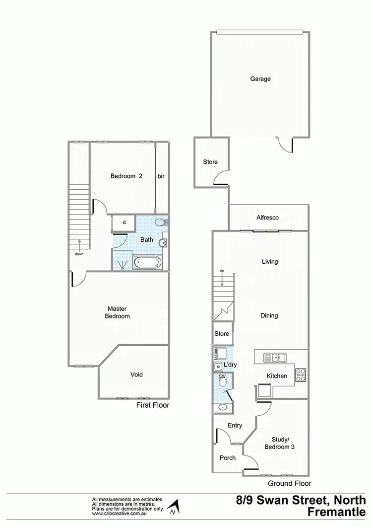 Floorplan of Homely townhouse listing, 8/9 Swan St, North Fremantle WA 6159