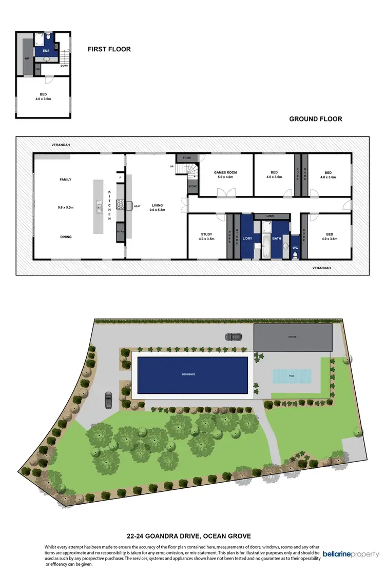 Floorplan of Homely house listing, 22-24 Goandra Drive, Ocean Grove VIC 3226