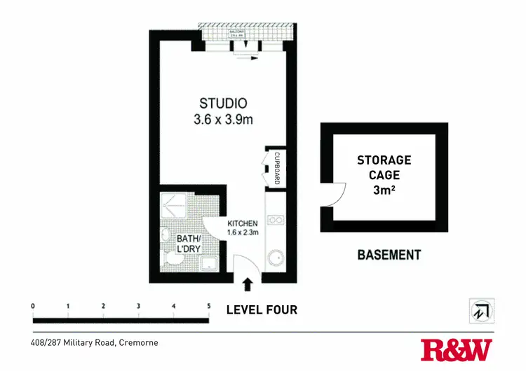 Floorplan of Homely studio listing, 408/287 Military Rd, Cremorne NSW 2090