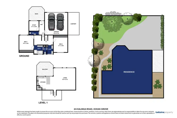 Floorplan of Homely house listing, 2/4 Kalinga Road, Ocean Grove VIC 3226