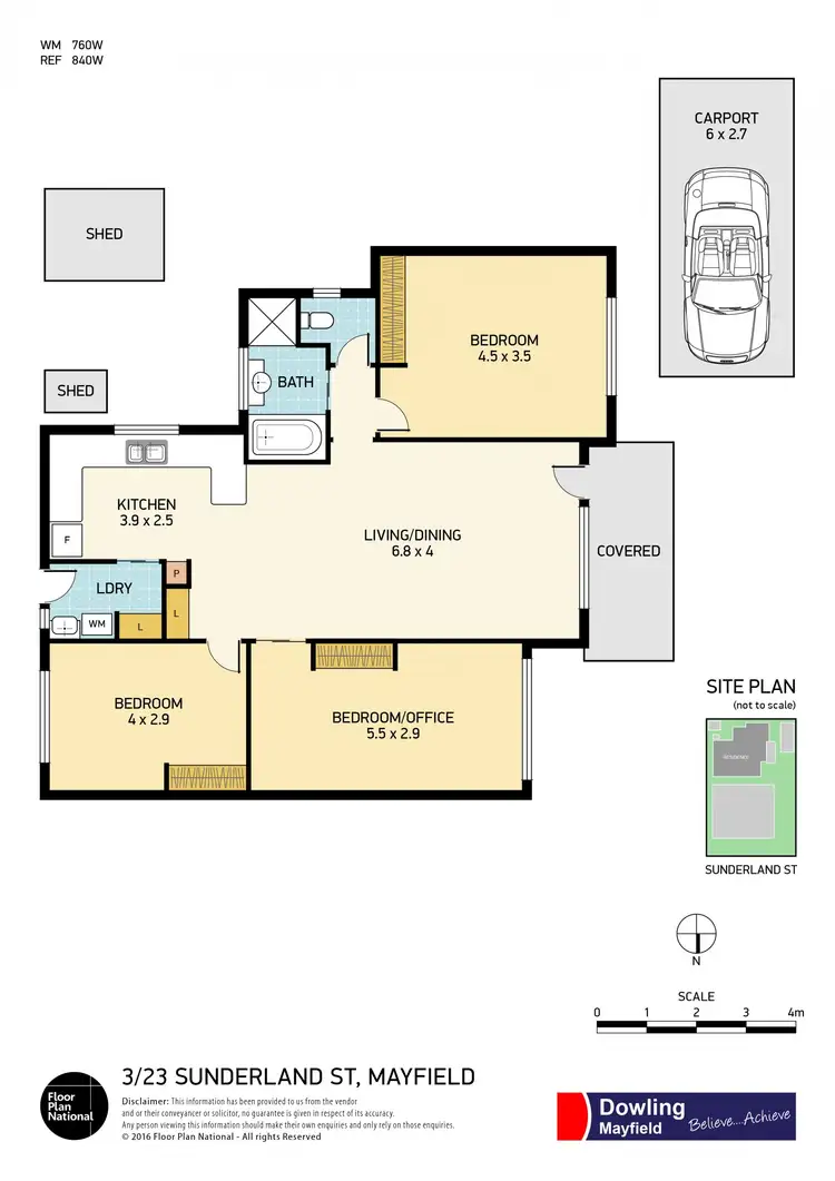 Floorplan of Homely villa listing, 3/23 Sunderland Street, Mayfield NSW 2304