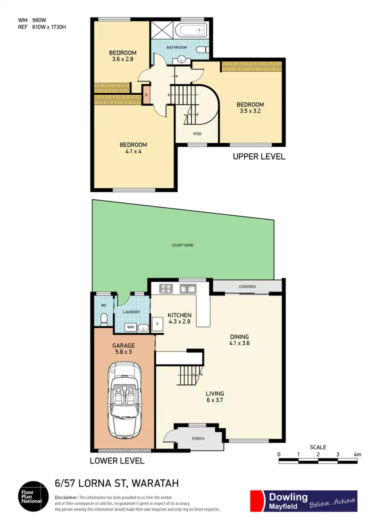 Floorplan of Homely townhouse listing, 6/57 Lorna Street, Waratah NSW 2298