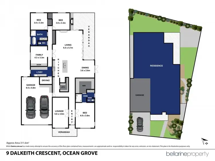 Floorplan of Homely house listing, 9 Dalkeith Crescent, Ocean Grove VIC 3226