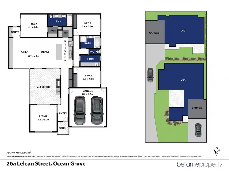 Floorplan of Homely townhouse listing, 26A Lelean Street, Ocean Grove VIC 3226