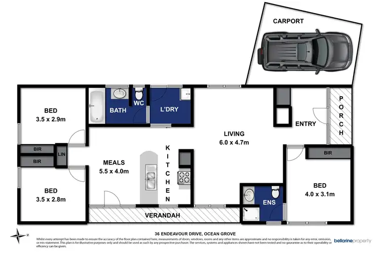 Floorplan of Homely house listing, 36 Endeavour Drive, Ocean Grove VIC 3226
