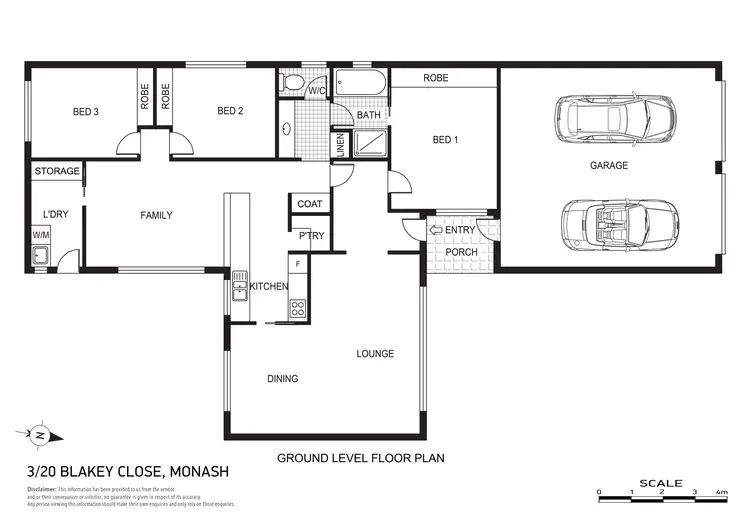 Floorplan of Homely townhouse listing, 3/20 Blakey Close, Monash ACT 2904
