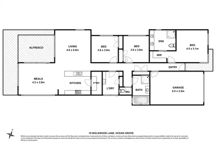 Floorplan of Homely unit listing, 19B Inglewood Lane, Ocean Grove VIC 3226