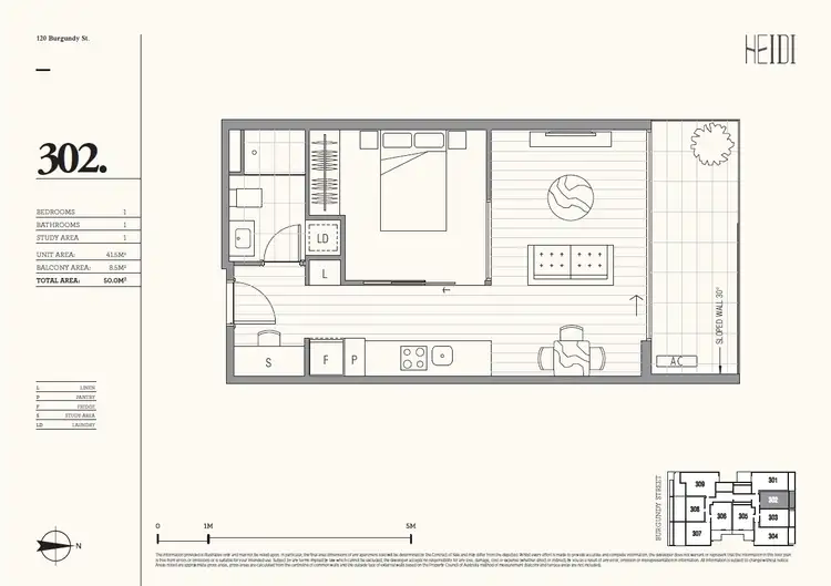 Floorplan of Homely apartment listing, 302/120 Burgundy Street, Heidelberg VIC 3084