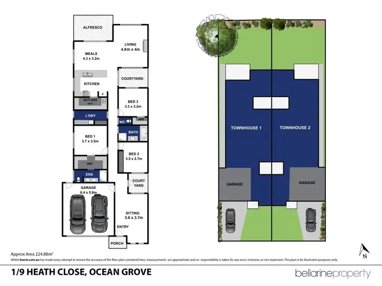 Floorplan of Homely townhouse listing, 9 Heath Close, Ocean Grove VIC 3226