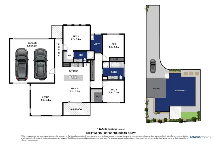 Floorplan of Homely townhouse listing, 2/23 Penleigh Crescent, Ocean Grove VIC 3226