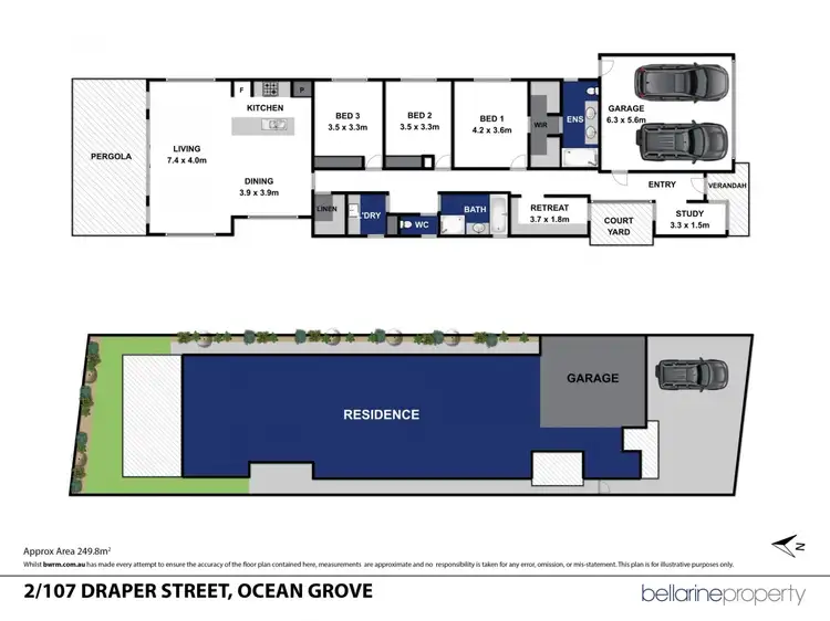 Floorplan of Homely house listing, 107B Draper Street, Ocean Grove VIC 3226