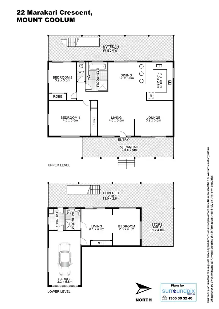Floorplan of Homely house listing, 22 Marakari Crescent, Mount Coolum QLD 4573