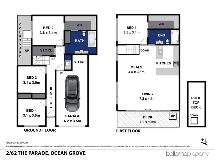 Floorplan of Homely townhouse listing, 2/62 The Parade, Ocean Grove VIC 3226