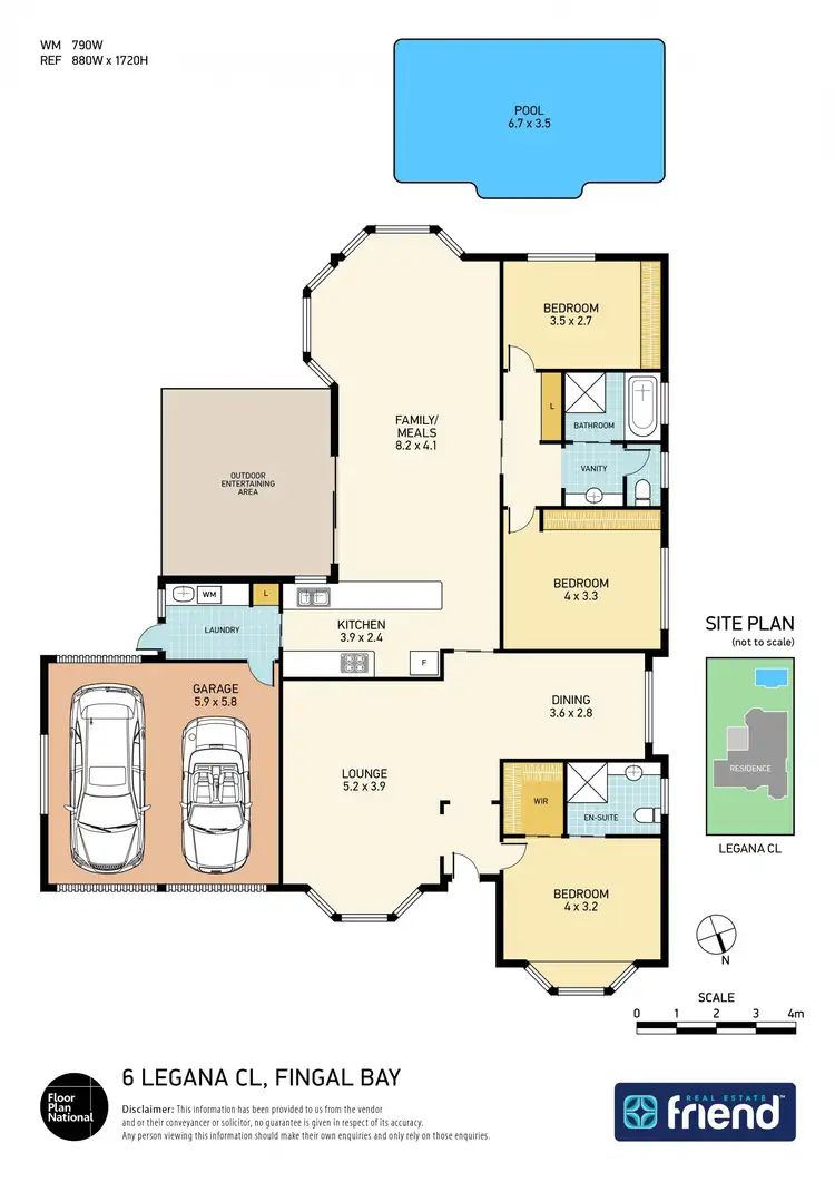 Floorplan of Homely house listing, 6 Legana Close, Fingal Bay NSW 2315