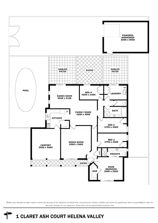Floorplan of Homely house listing, 1 Claret Ash Court, Helena Valley WA 6056
