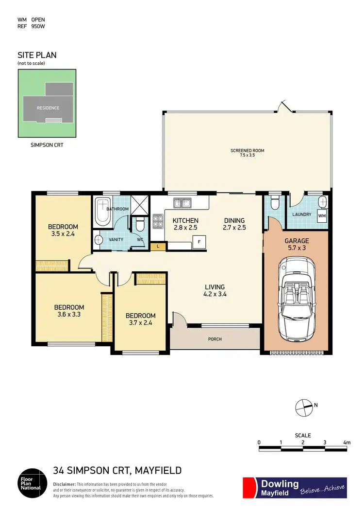 Floorplan of Homely house listing, 34 Simpson Court, Mayfield NSW 2304