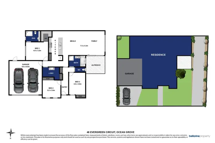 Floorplan of Homely townhouse listing, 1/46-48 Evergreen Circuit, Ocean Grove VIC 3226