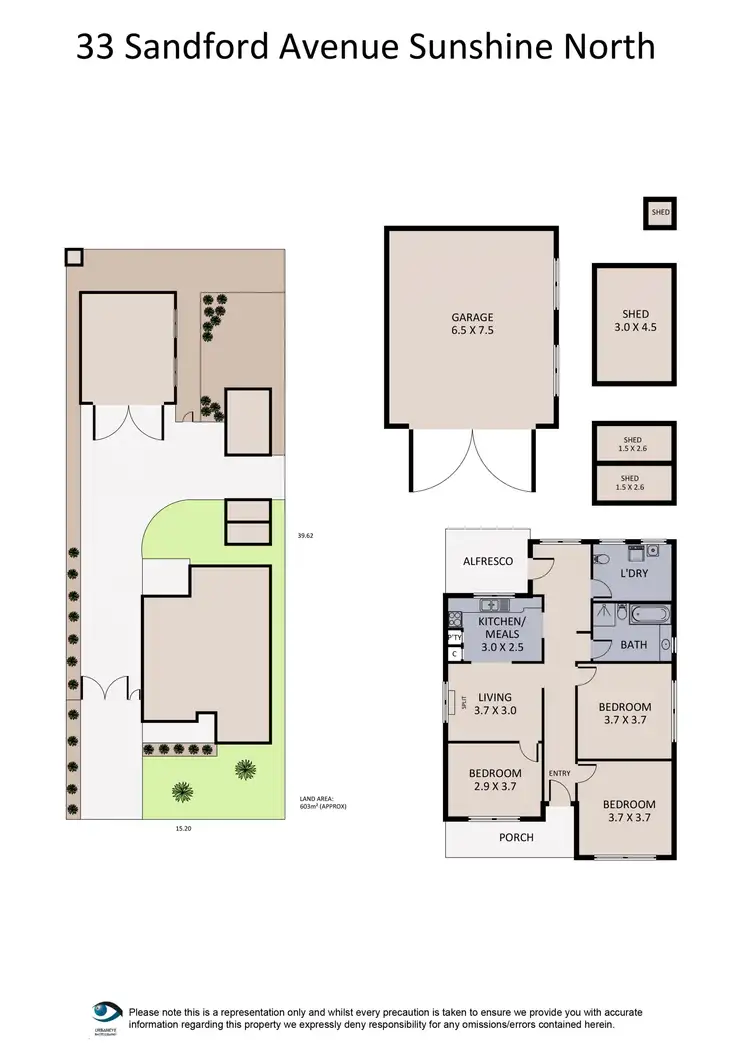 Floorplan of Homely house listing, 33 Sandford Avenue, Sunshine North VIC 3020