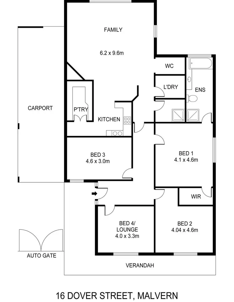 Floorplan of Homely house listing, 16 Dover Street, Malvern SA 5061