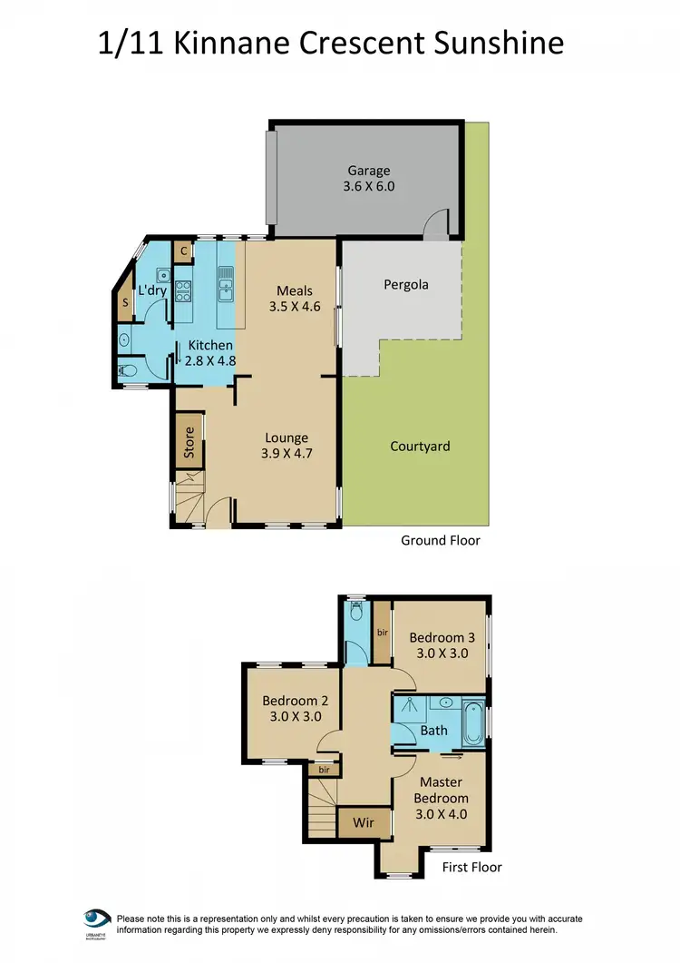 Floorplan of Homely townhouse listing, 1/11 Kinnane Crescent, Sunshine VIC 3020