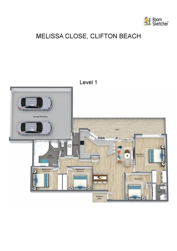 Floorplan of Homely house listing, 1 Melissa Close, Clifton Beach QLD 4879