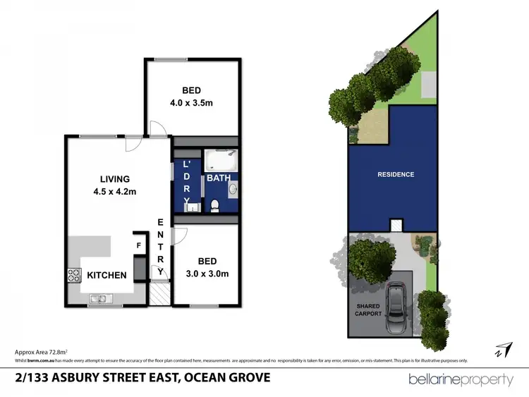 Floorplan of Homely unit listing, 2/133 Asbury Street East, Ocean Grove VIC 3226