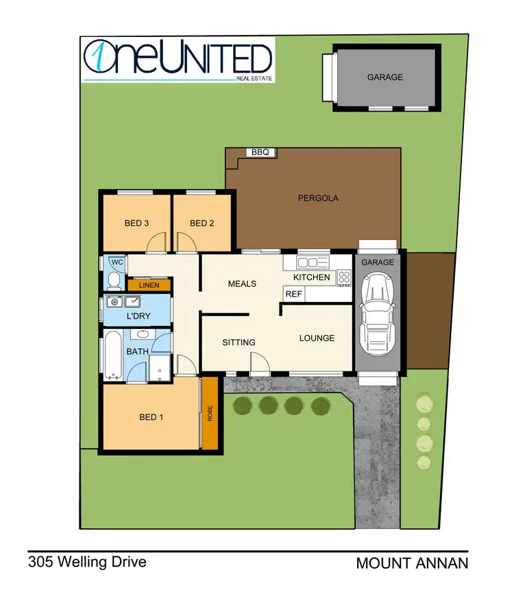 Floorplan of Homely house listing, 305 Welling Drive, Mount Annan NSW 2567