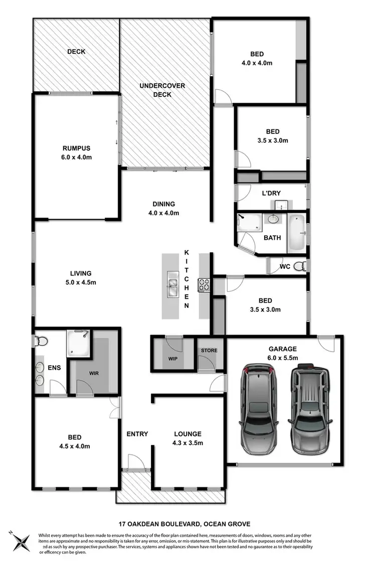 Floorplan of Homely house listing, 17 Oakdean Boulevard, Ocean Grove VIC 3226