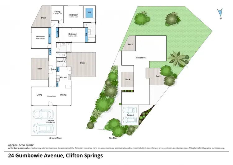 Floorplan of Homely house listing, 24 Gumbowie Avenue, Clifton Springs VIC 3222