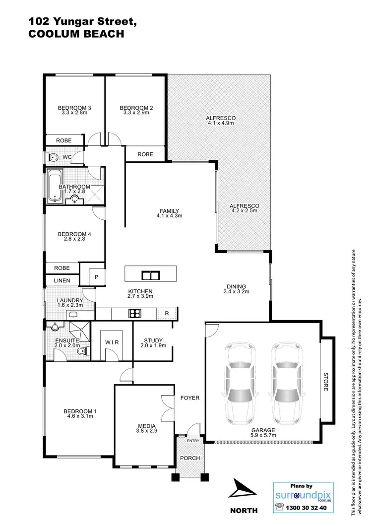 Floorplan of Homely house listing, 102 Yungar Street, Coolum Beach QLD 4573