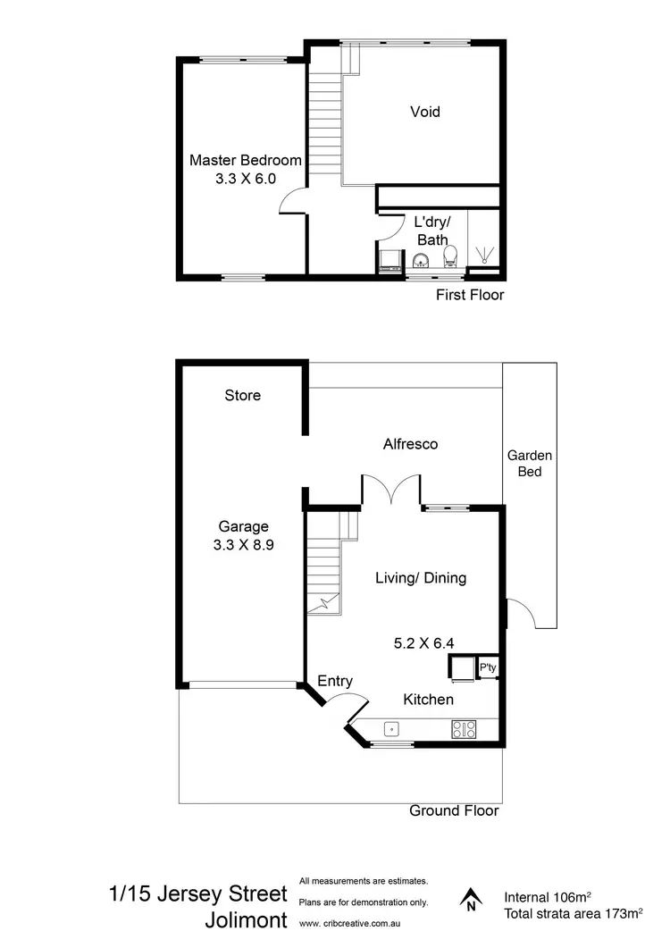 Floorplan of Homely townhouse listing, 1/15 Jersey Street, Jolimont WA 6014