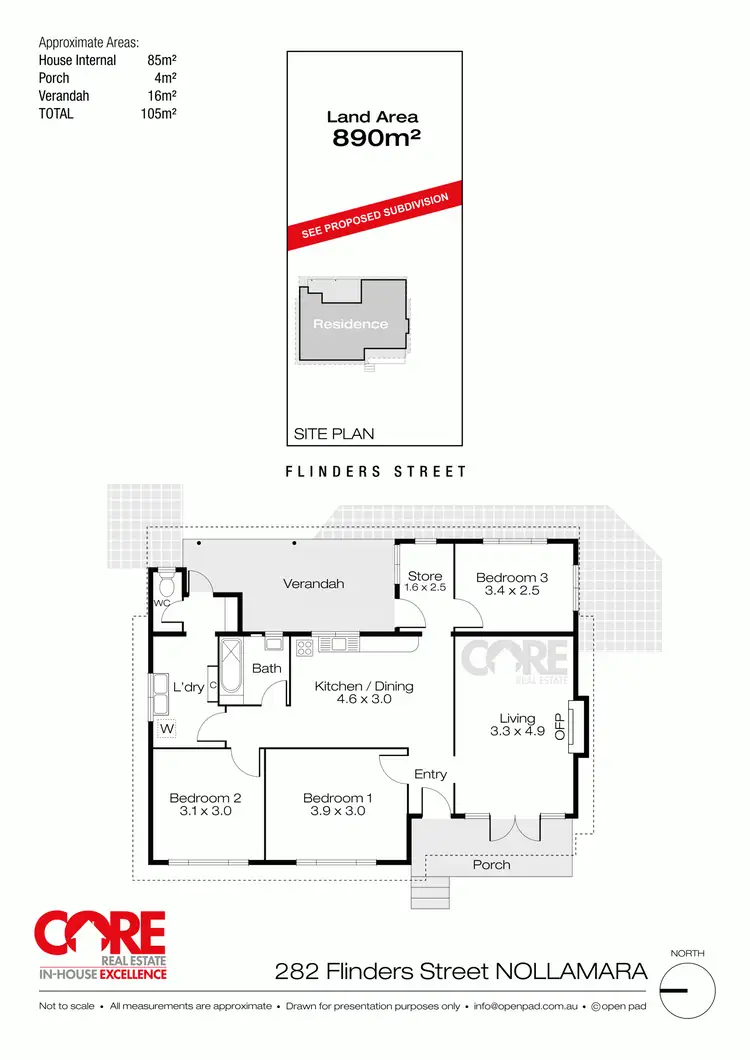 Floorplan of Homely house listing, 282 Flinders Street, Nollamara WA 6061