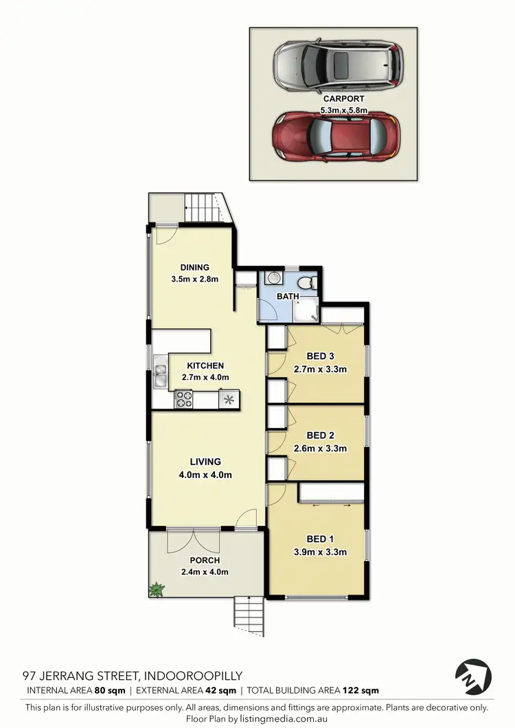 Floorplan of Homely house listing, 97 Jerrang Street, Indooroopilly QLD 4068