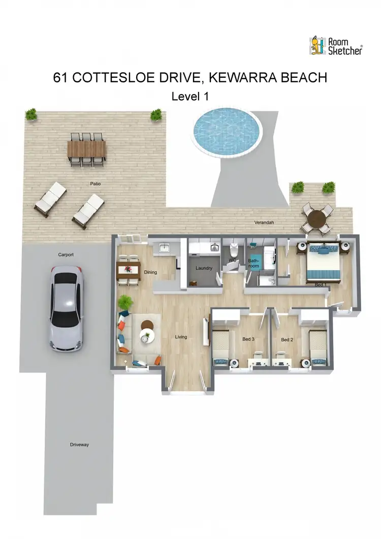 Floorplan of Homely house listing, 61 Cottesloe Drive, Kewarra Beach QLD 4879