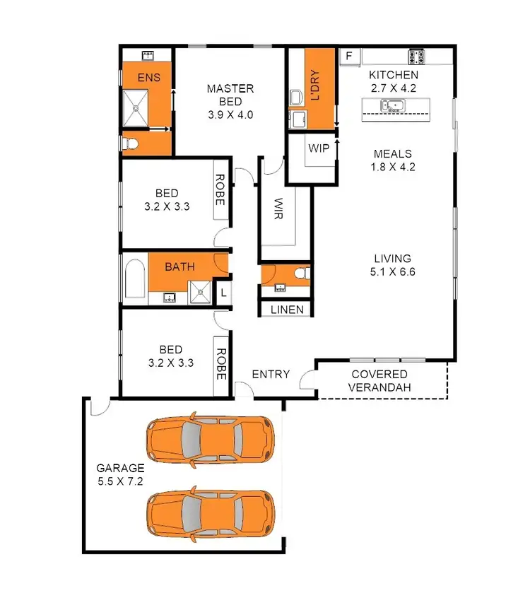 Floorplan of Homely townhouse listing, 2/55 South street, Belmont VIC 3216