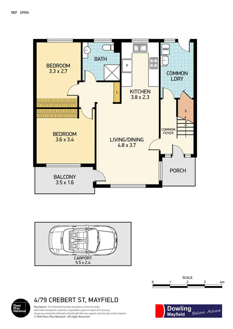 Floorplan of Homely unit listing, 4/79 Crebert Street, Mayfield NSW 2304