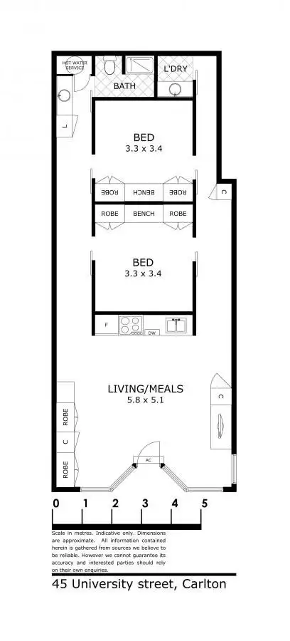 Floorplan of Homely apartment listing, 6/45 University Street, Carlton VIC 3053
