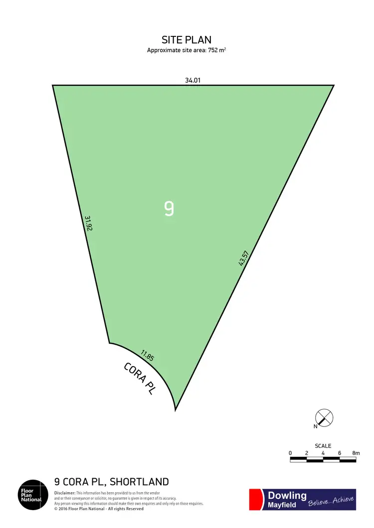 Floorplan of Homely land listing, 9 Cora Place, Shortland NSW 2307