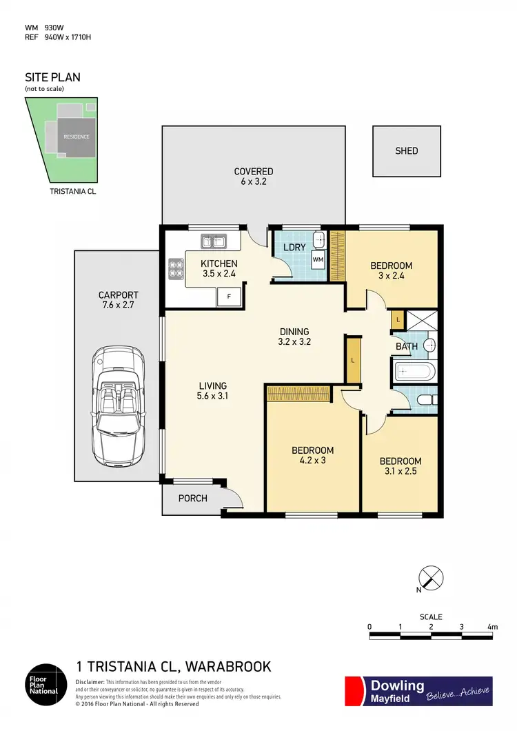 Floorplan of Homely semi-detached listing, 1 Tristania Close, Warabrook NSW 2304
