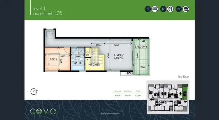 Floorplan of Homely unit listing, 105/41-45 Mindarie Street, Lane Cove NSW 2066