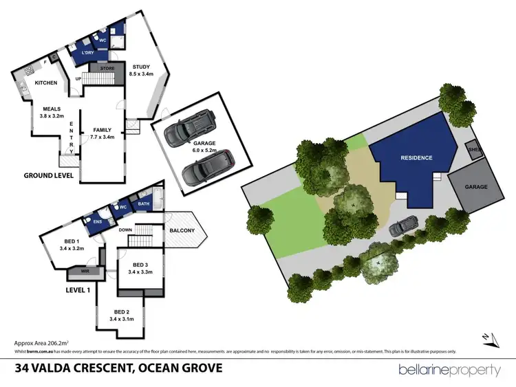 Floorplan of Homely house listing, 34 Valda Crescent, Ocean Grove VIC 3226