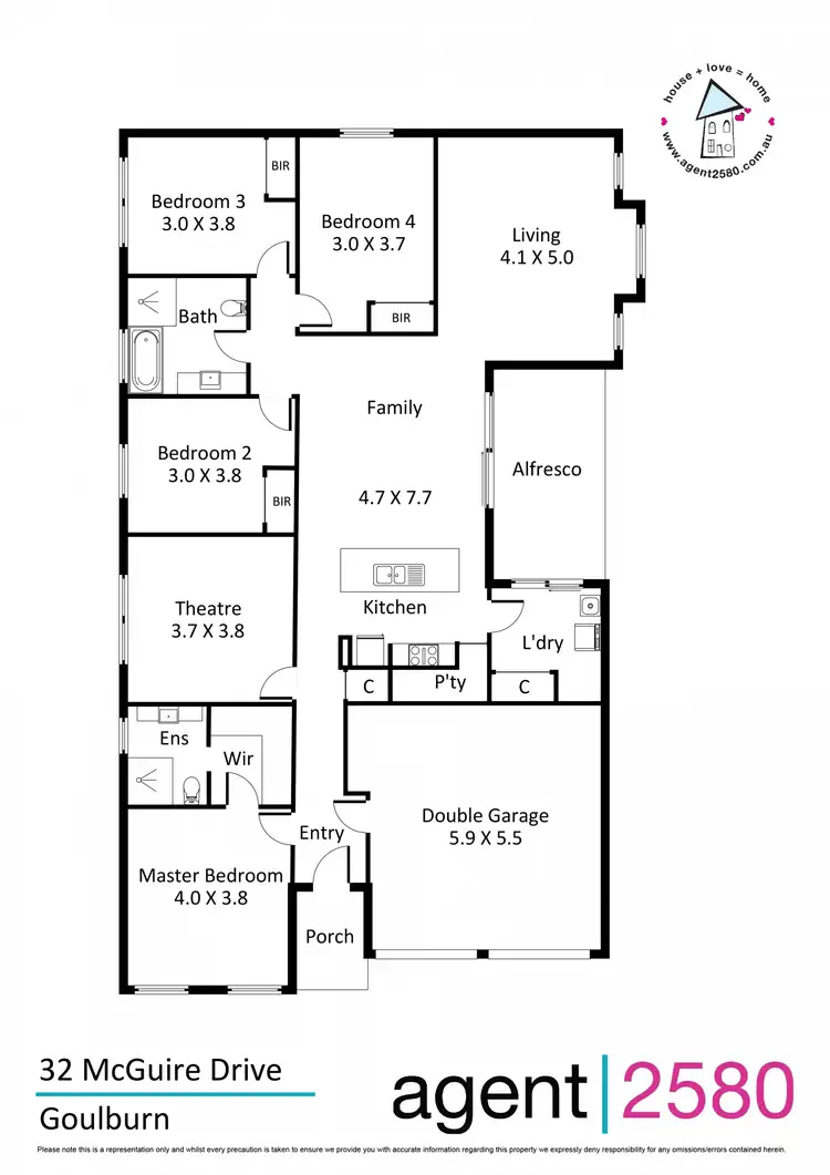 Floorplan of Homely house listing, 32 McGuire Drive, Goulburn NSW 2580