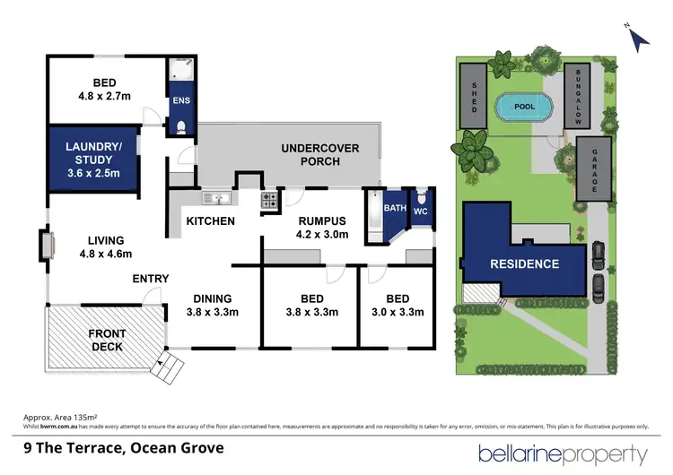 Floorplan of Homely house listing, 9 The Terrace, Ocean Grove VIC 3226